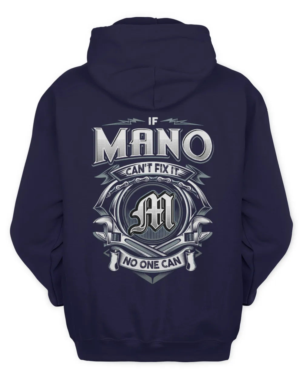 MANO AP81-K4-626 - Personalized Ahmed Quote Apparel “If Ahmed Can't Fix It, No One Can” - Unisex Hoodie - Navy