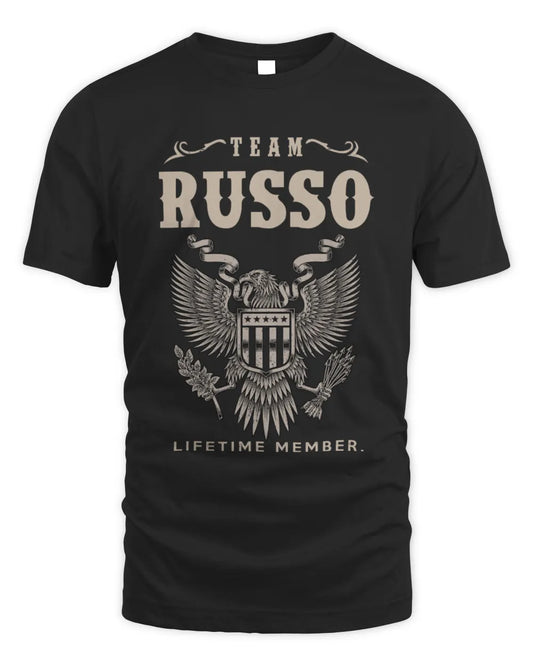 RUSSO TP06-K82 – Personalized Classic Style Apparel “Team NAME Lifetime Member” - Unisex Standard T-Shirt - Black