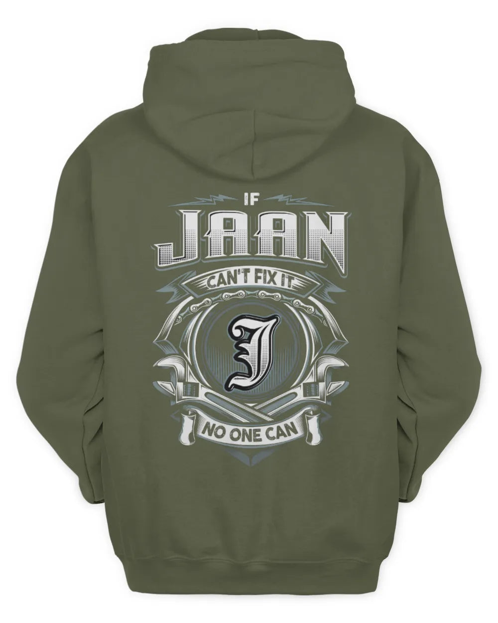 JAAN AP81-K4-626 - Personalized Ahmed Quote Apparel “If Ahmed Can't Fix It, No One Can” - Unisex Hoodie - Military Green