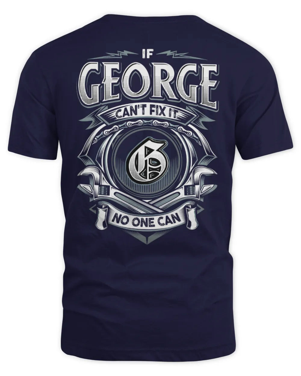 GEORGE AP81-K4-626 - Personalized Ahmed Quote Apparel “If Ahmed Can't Fix It, No One Can” - Unisex Standard T-Shirt - Navy