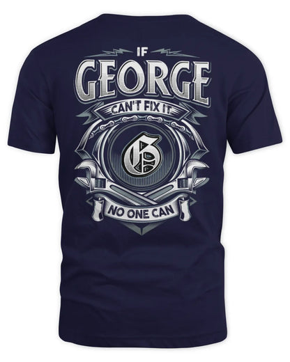 GEORGE AP81-K4-626 - Personalized Ahmed Quote Apparel “If Ahmed Can't Fix It, No One Can” - Unisex Standard T-Shirt - Navy