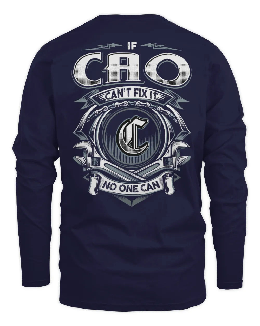 CAO AP81-K4-626 - Personalized Ahmed Quote Apparel “If Ahmed Can't Fix It, No One Can” - Men's Long Sleeved T-Shirt - Navy