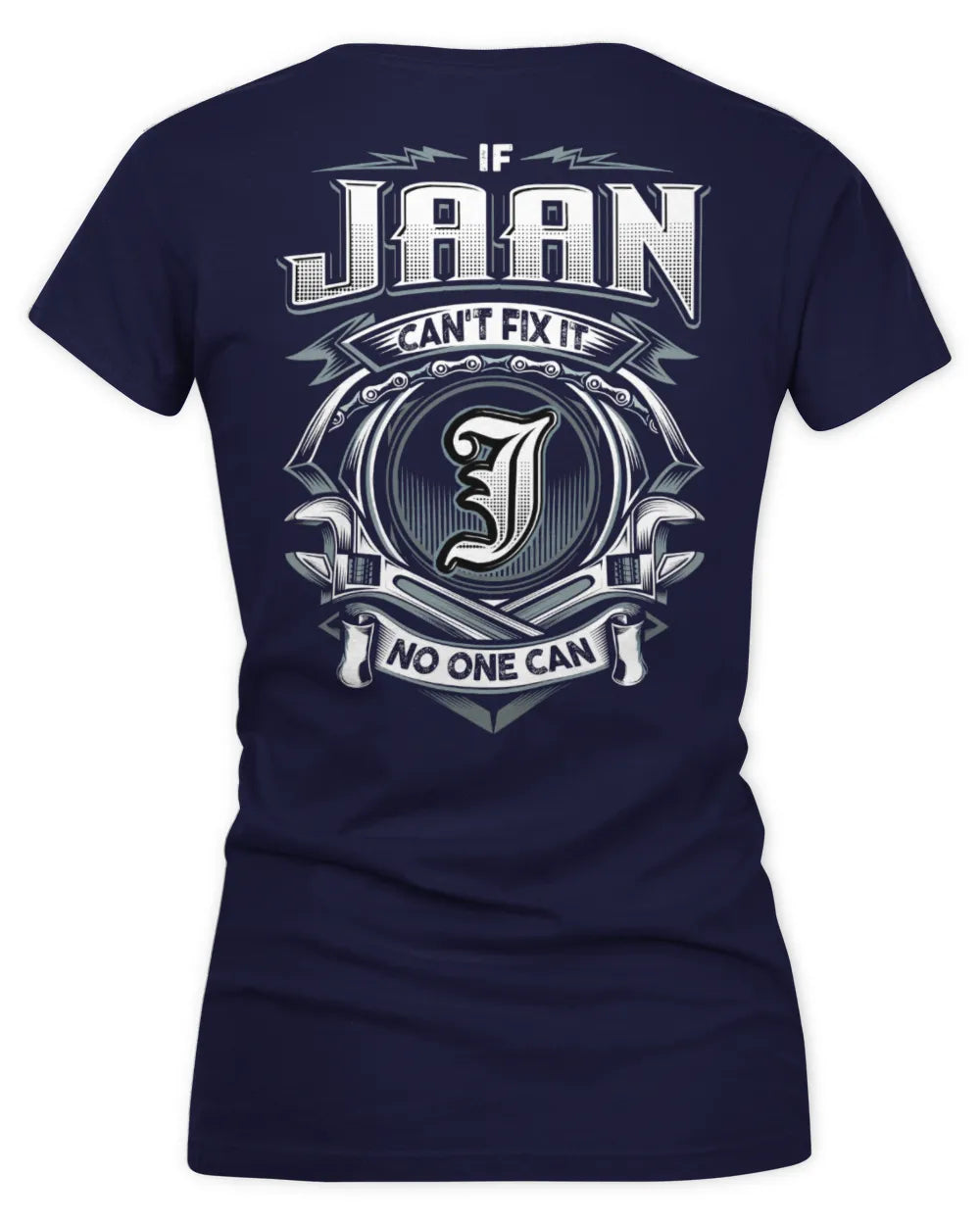JAAN AP81-K4-626 - Personalized Ahmed Quote Apparel “If Ahmed Can't Fix It, No One Can” - Women's V-Neck T-Shirt - Navy