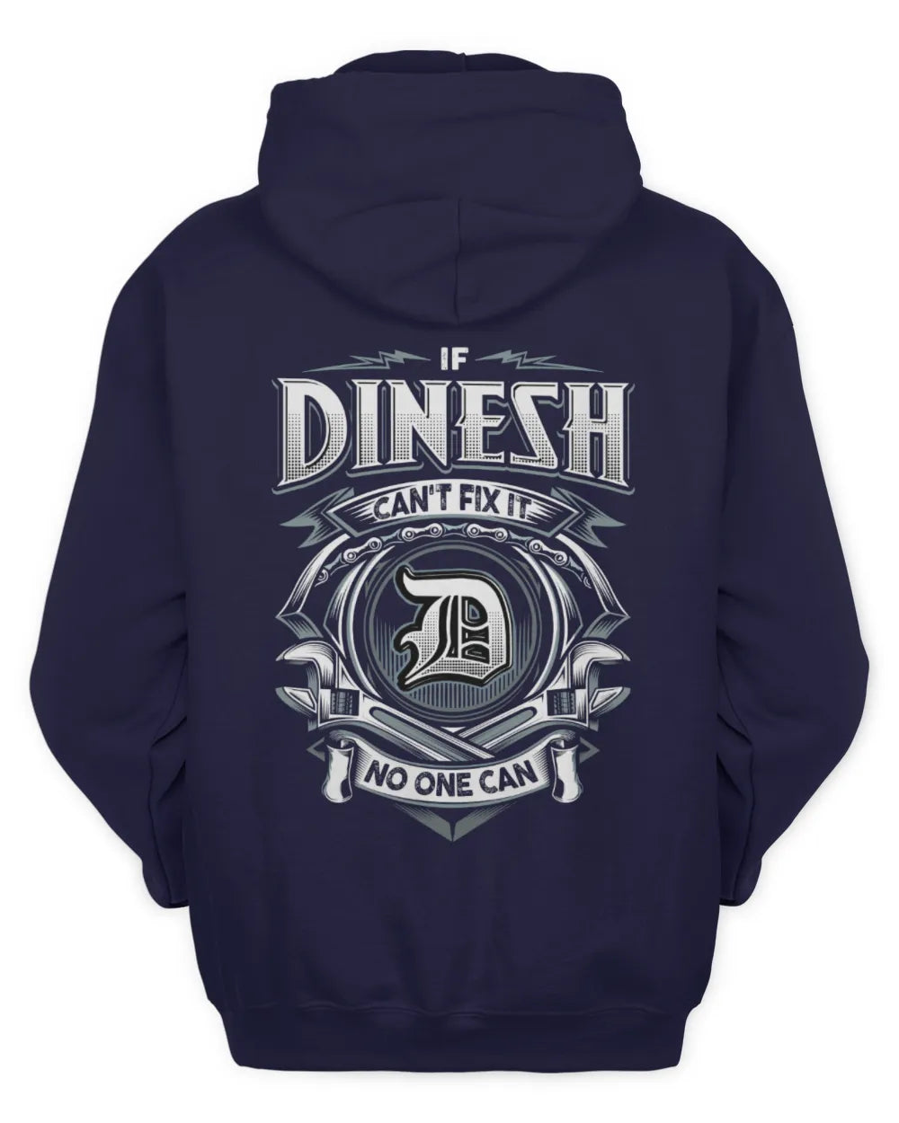 DINESH AP81-K4-626 - Personalized Ahmed Quote Apparel “If Ahmed Can't Fix It, No One Can” - Unisex Hoodie - Navy