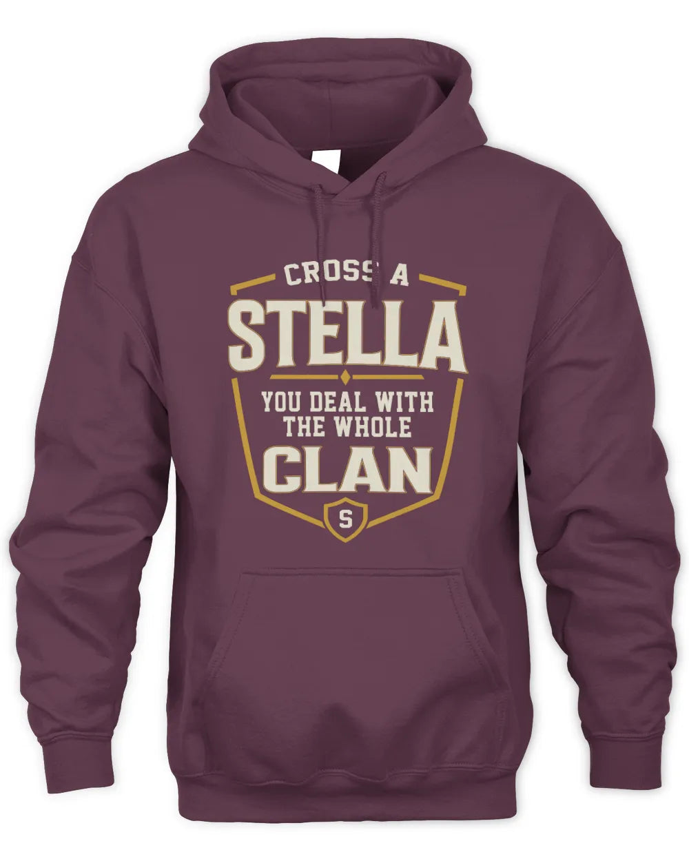 STELLA NT1-K008 Cross A/An NAME, You Deal With the Whole Clan | Personalized Vintage T-Shirt - Unisex Hoodie - Maroon