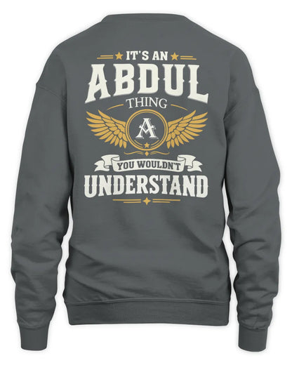 ABDUL KT06-M008 It’s a [NAME] Thing – You Wouldn’t Understand | Personalized Vintage T-Shirt - Unisex Sweatshirt - Charcoal
