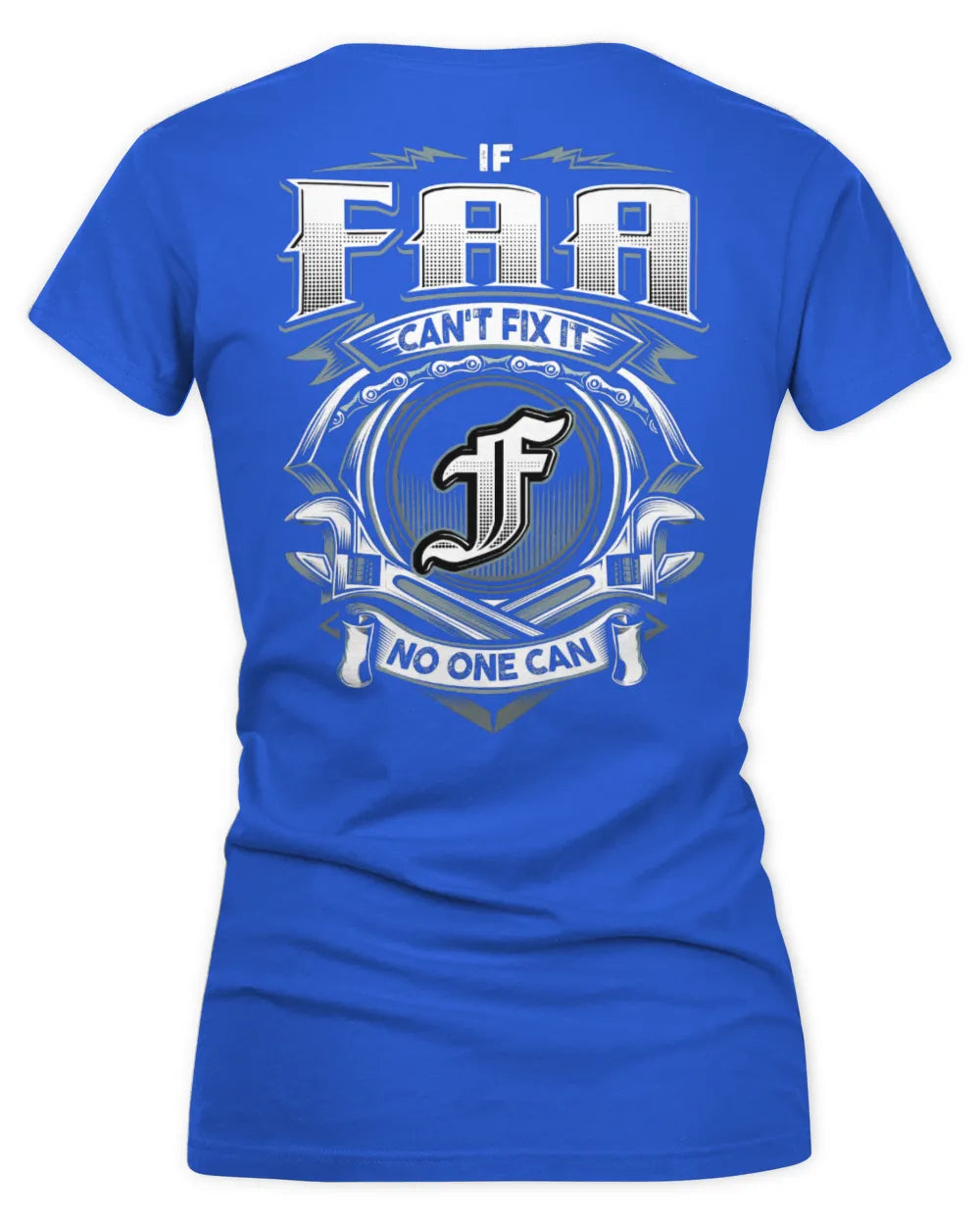 FAA AP81-K4-626 - Personalized Ahmed Quote Apparel “If Ahmed Can't Fix It, No One Can” - Women's V-Neck T-Shirt - Royal