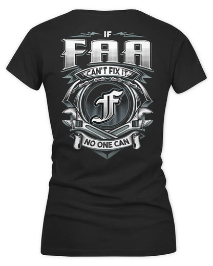 FAA AP81-K4-626 - Personalized Ahmed Quote Apparel “If Ahmed Can't Fix It, No One Can” - Women's V-Neck T-Shirt - Black