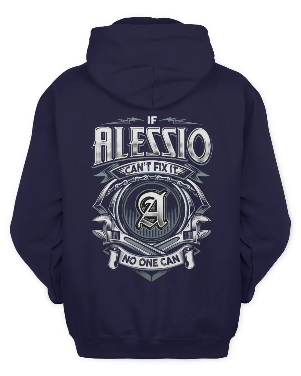 ALESSIO AP81-K4-626 - Personalized Ahmed Quote Apparel “If Ahmed Can't Fix It, No One Can” - Unisex Hoodie - Navy