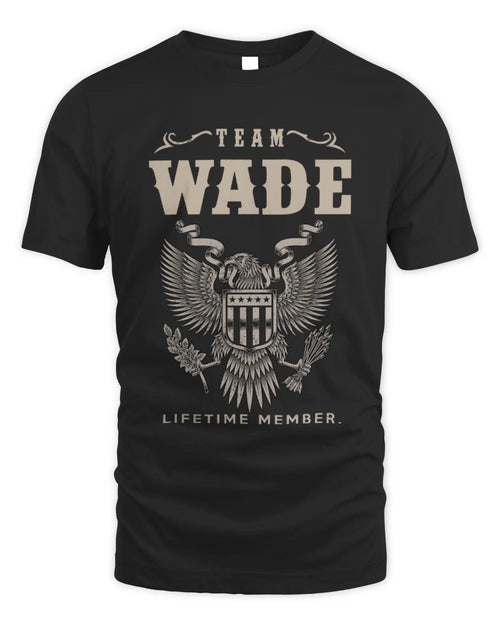 WADE TP06-K82 – Personalized Classic Style Apparel “Team NAME Lifetime Member” - Unisex Standard T-Shirt - Black