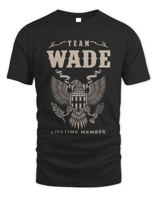 WADE TP06-K82 – Personalized Classic Style Apparel “Team NAME Lifetime Member” - Unisex Standard T-Shirt - Black