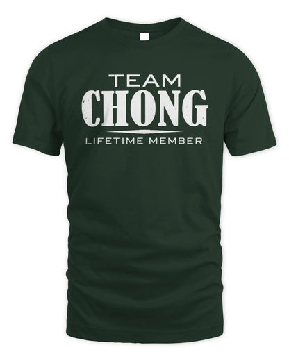 CHONG BL62-K4-128 - Personalized “Team NAME Lifetime Member” - Unisex Standard T-Shirt - Forest Green