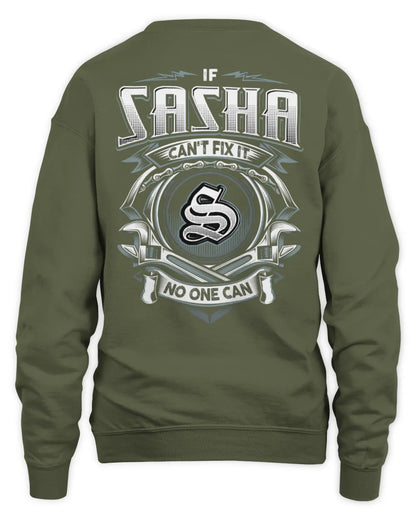 SASHA AP81-K4-626 - Personalized Ahmed Quote Apparel “If Ahmed Can't Fix It, No One Can” - Unisex Sweatshirt - Military Green