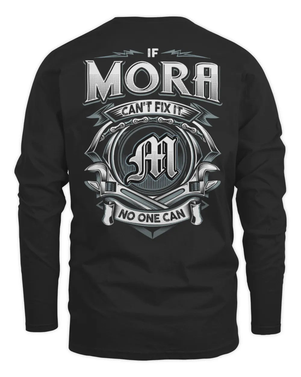 MORA AP81-K4-626 - Personalized Ahmed Quote Apparel “If Ahmed Can't Fix It, No One Can” - Men's Long Sleeved T-Shirt - Black