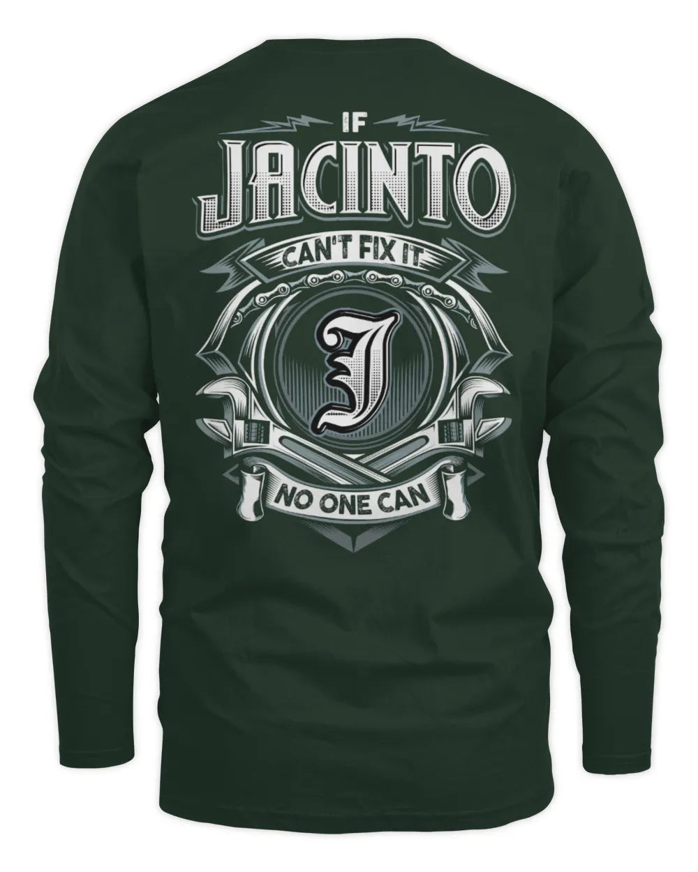 JACINTO AP81-K4-626 - Personalized Ahmed Quote Apparel “If Ahmed Can't Fix It, No One Can” - Men's Long Sleeved T-Shirt - Forest Green