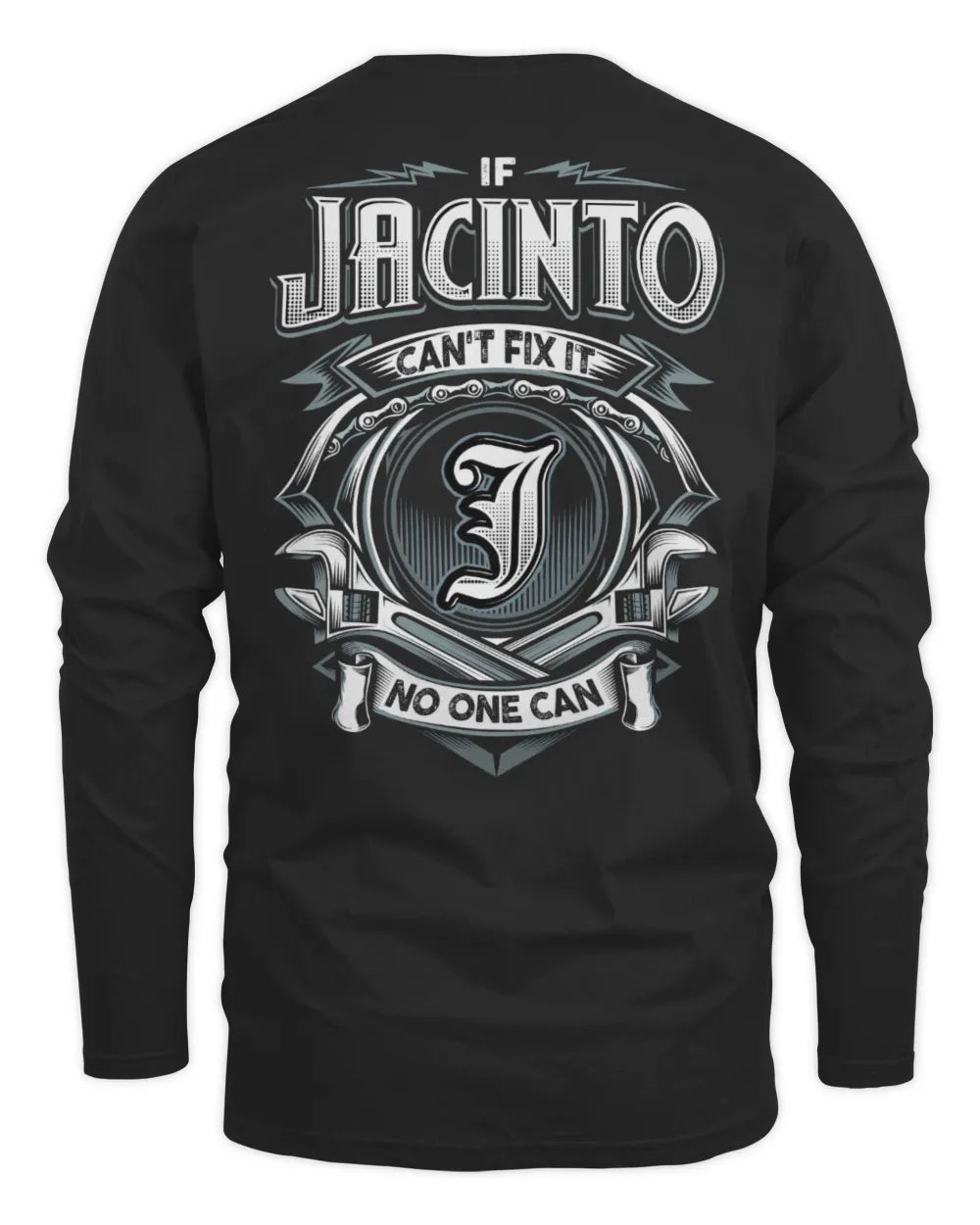 JACINTO AP81-K4-626 - Personalized Ahmed Quote Apparel “If Ahmed Can't Fix It, No One Can” - Men's Long Sleeved T-Shirt - Black