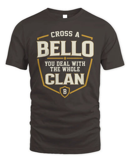 BELLO NT1-K008 Cross A/An NAME, You Deal With the Whole Clan | Personalized Vintage T-Shirt - Unisex Standard T-Shirt - Dark Chocolate