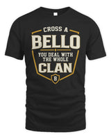 BELLO NT1-K008 Cross A/An NAME, You Deal With the Whole Clan | Personalized Vintage T-Shirt - Unisex Standard T-Shirt - Black
