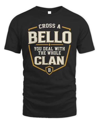 BELLO NT1-K008 Cross A/An NAME, You Deal With the Whole Clan | Personalized Vintage T-Shirt - Unisex Standard T-Shirt - Black