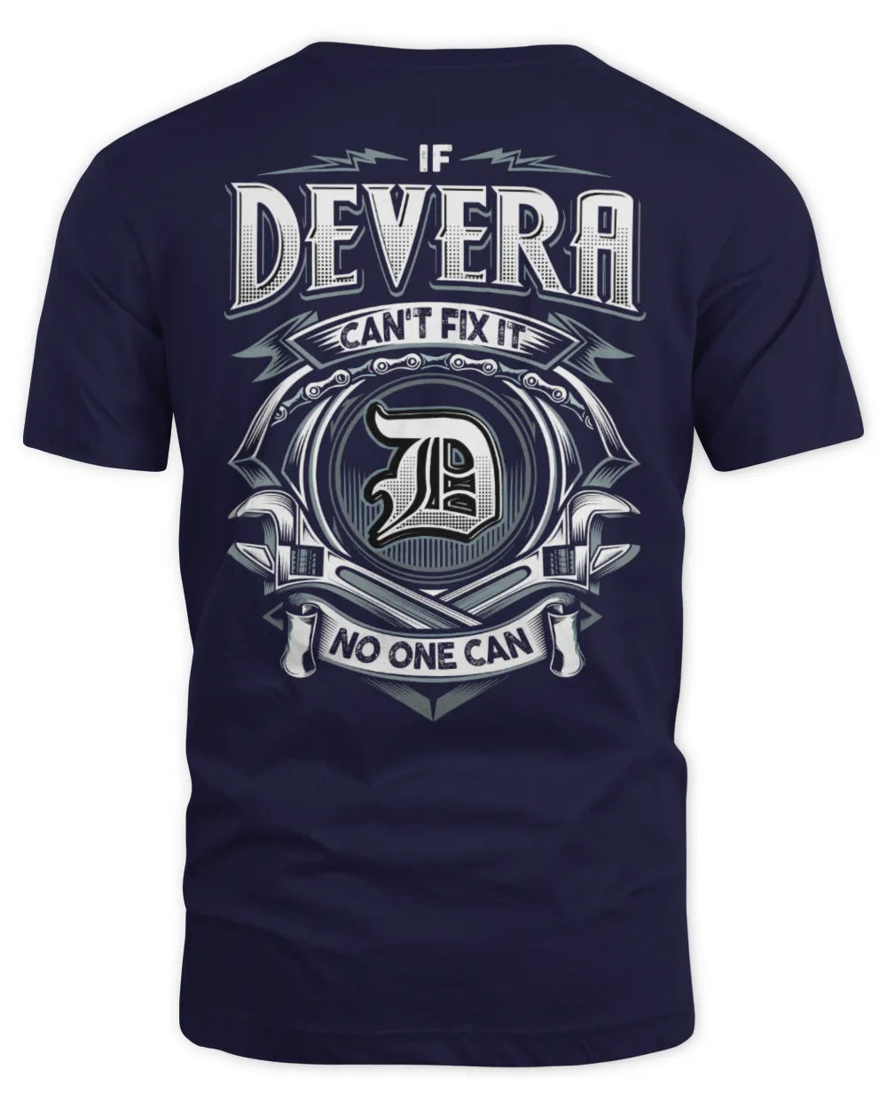DEVERA AP81-K4-626 - Personalized Ahmed Quote Apparel “If Ahmed Can't Fix It, No One Can” - Unisex Standard T-Shirt - Navy
