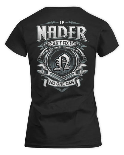 NADER AP81-K4-626 - Personalized Ahmed Quote Apparel “If Ahmed Can't Fix It, No One Can” - Women's Standard T-Shirt - Black