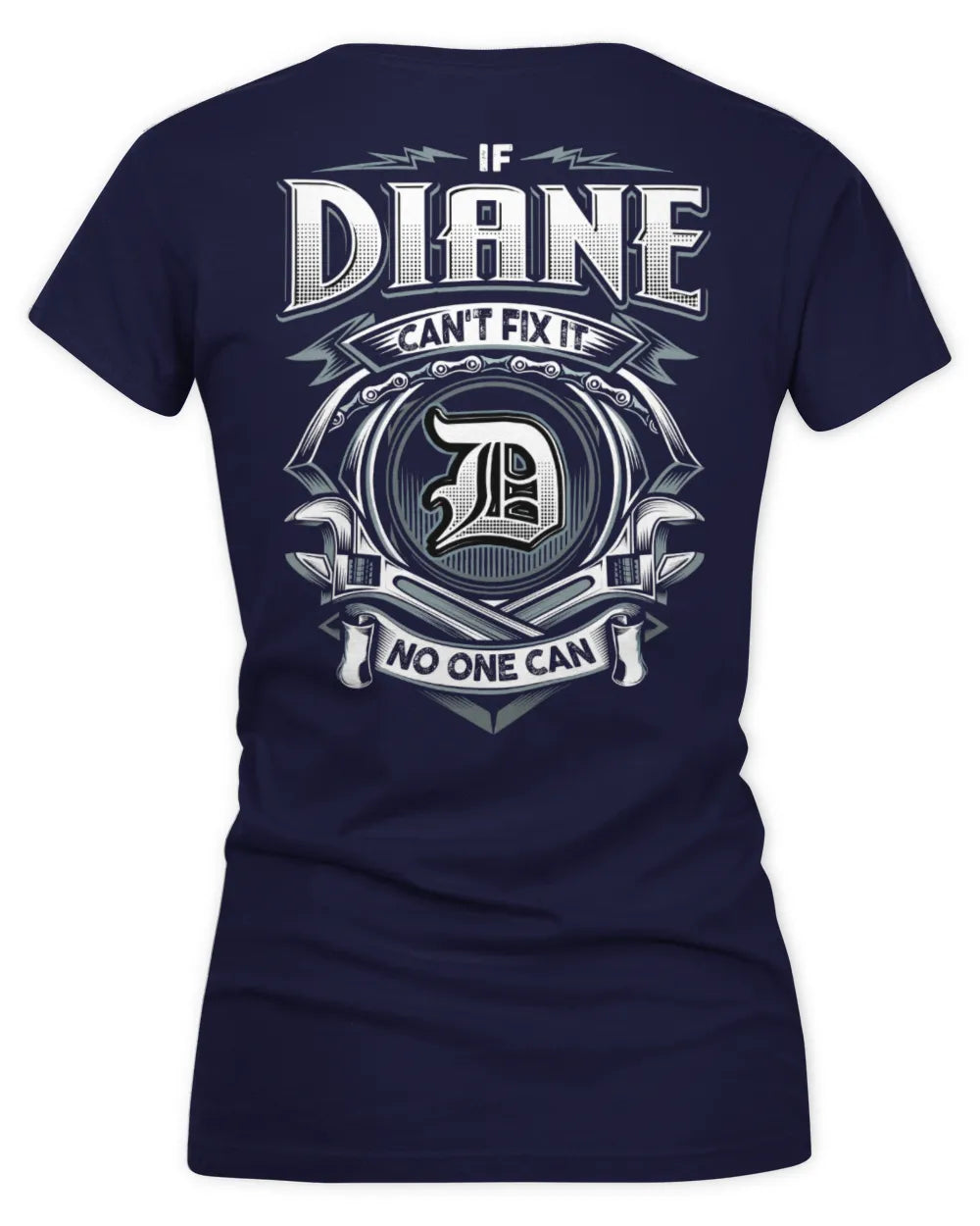 DIANE AP81-K4-626 - Personalized Ahmed Quote Apparel “If Ahmed Can't Fix It, No One Can” - Women's V-Neck T-Shirt - Navy
