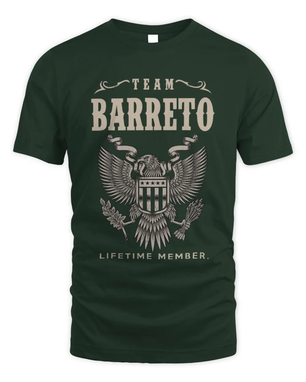 BARRETO TP06-K82 – Personalized Classic Style Apparel “Team NAME Lifetime Member” - Unisex Standard T-Shirt - Forest Green