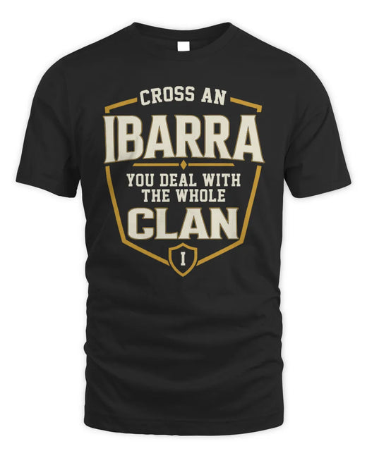IBARRA NT1-K008 Cross A/An NAME, You Deal With the Whole Clan | Personalized Vintage T-Shirt
