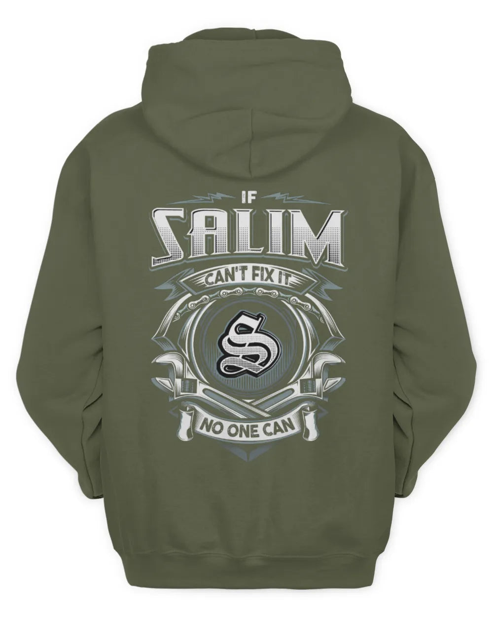 SALIM AP81-K4-626 - Personalized Ahmed Quote Apparel “If Ahmed Can't Fix It, No One Can” - Unisex Hoodie - Military Green