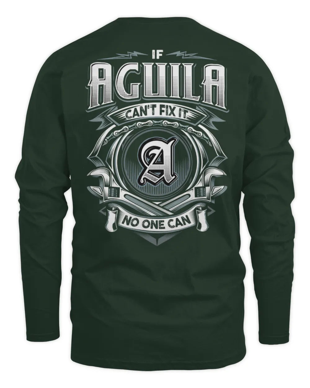 AGUILA AP81-K4-626 - Personalized Ahmed Quote Apparel “If Ahmed Can't Fix It, No One Can” - Men's Long Sleeved T-Shirt - Forest Green
