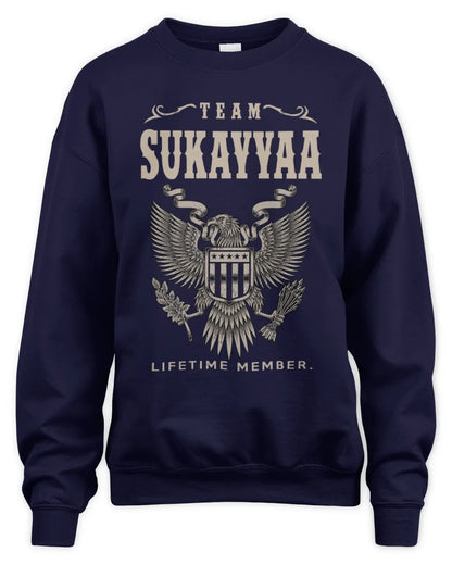 SUKAYYAA TP06-K82 – Personalized Classic Style Apparel “Team NAME Lifetime Member” - Unisex Sweatshirt - Navy