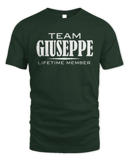GIUSEPPE BL62-K4-128 - Personalized “Team NAME Lifetime Member” - Unisex Standard T-Shirt - Forest Green