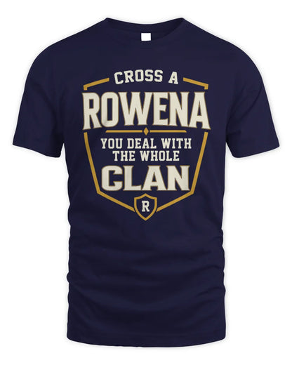 ROWENA NT1-K008 Cross A/An NAME, You Deal With the Whole Clan | Personalized Vintage T-Shirt - Unisex Standard T-Shirt - Navy