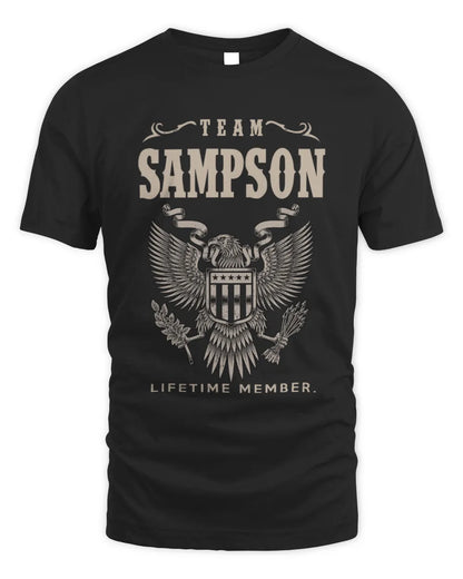 SAMPSON TP06-K82 – Personalized Classic Style Apparel “Team NAME Lifetime Member” - Unisex Standard T-Shirt - Black