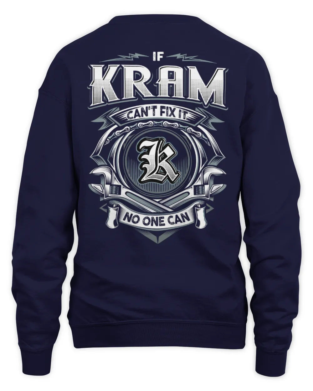 KRAM AP81-K4-626 - Personalized Ahmed Quote Apparel “If Ahmed Can't Fix It, No One Can” - Unisex Sweatshirt - Navy
