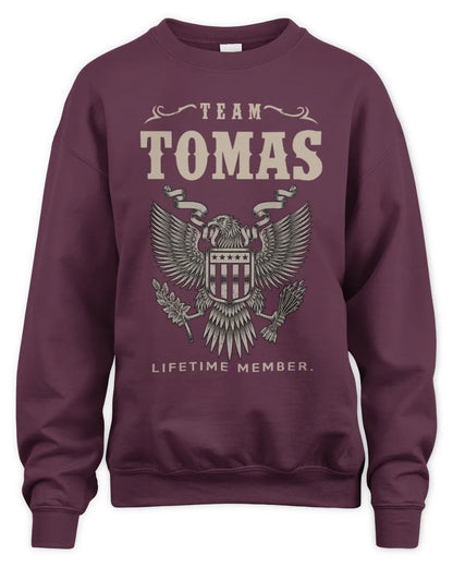 TOMAS TP06-K82 – Personalized Classic Style Apparel “Team NAME Lifetime Member” - Unisex Sweatshirt - Maroon