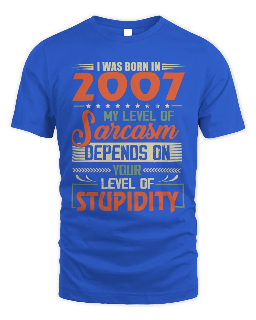 2007 HH89-K2 – Vintage Born to Be Sarcastic T-Shirt - Unisex Standard T-Shirt - Royal