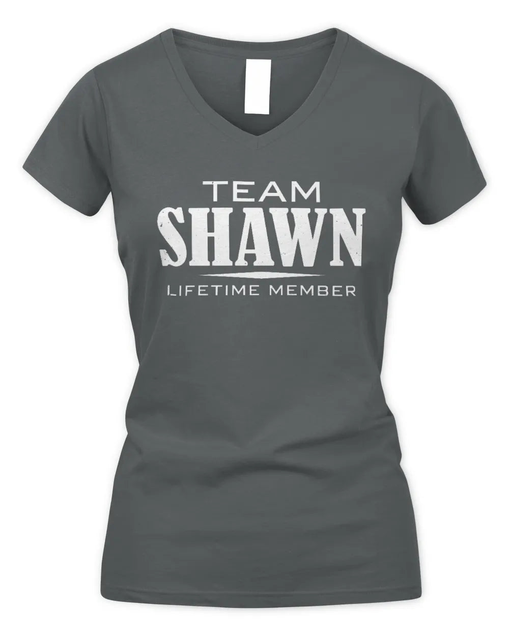 SHAWN BL62-K4-128 - Personalized “Team NAME Lifetime Member” - Women's V-Neck T-Shirt - Charcoal