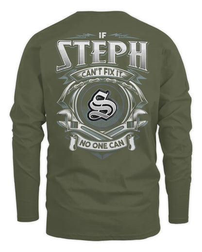 STEPH AP81-K4-626 - Personalized Ahmed Quote Apparel “If Ahmed Can't Fix It, No One Can” - Men's Long Sleeved T-Shirt - Military Green