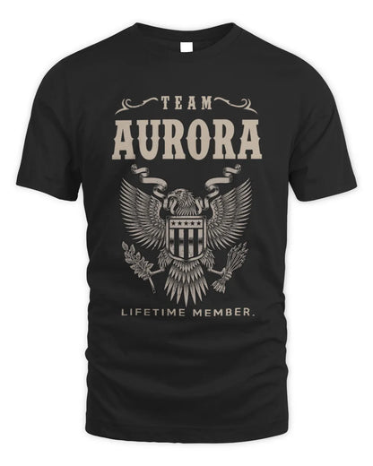 AURORA TP06-K82 – Personalized Classic Style Apparel “Team NAME Lifetime Member” - Unisex Standard T-Shirt - Black