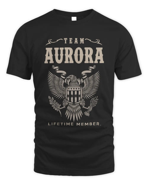 AURORA TP06-K82 – Personalized Classic Style Apparel “Team NAME Lifetime Member” - Unisex Standard T-Shirt - Black
