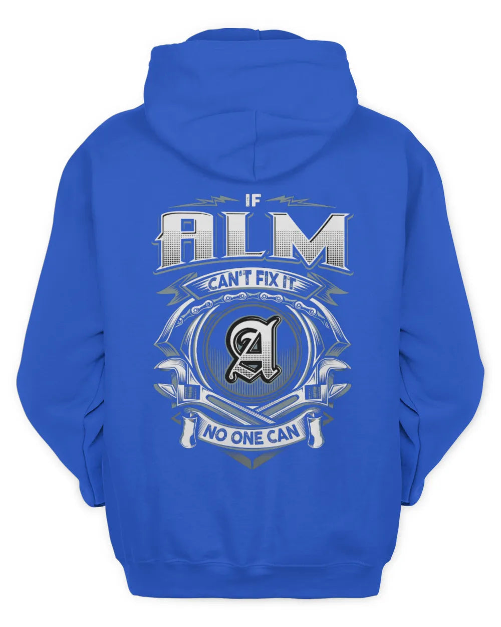 ALM AP81-K4-626 - Personalized Ahmed Quote Apparel “If Ahmed Can't Fix It, No One Can” - Unisex Hoodie - Royal