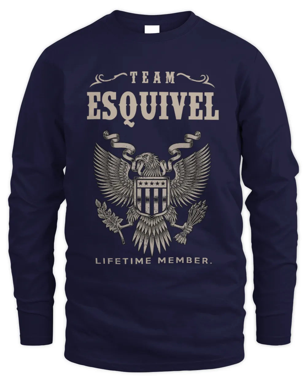 ESQUIVEL TP06-K82 – Personalized Classic Style Apparel “Team NAME Lifetime Member” - Men's Long Sleeved T-Shirt - Navy