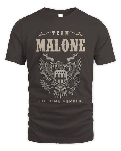 MALONE TP06-K82 – Personalized Classic Style Apparel “Team NAME Lifetime Member” - Unisex Standard T-Shirt - Dark Chocolate