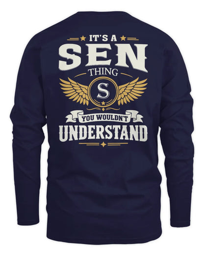 SEN KT06-M008 It’s a [NAME] Thing – You Wouldn’t Understand | Personalized Vintage T-Shirt - Men's Long Sleeved T-Shirt - Navy