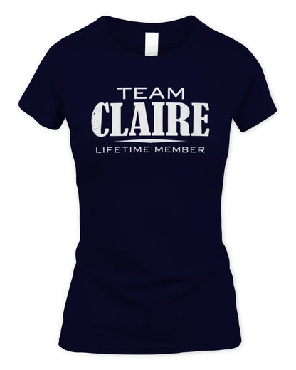 CLAIRE BL62-K4-128 - Personalized “Team NAME Lifetime Member” - Women's Standard T-Shirt - Navy