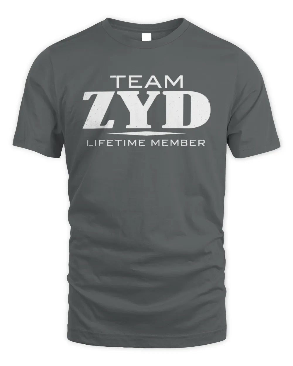 ZYD BL62-K4-128 - Personalized “Team NAME Lifetime Member” - Unisex Standard T-Shirt - Charcoal