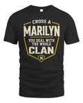 MARILYN NT1-K008 Cross A/An NAME, You Deal With the Whole Clan | Personalized Vintage T-Shirt - Unisex Standard T-Shirt - Black