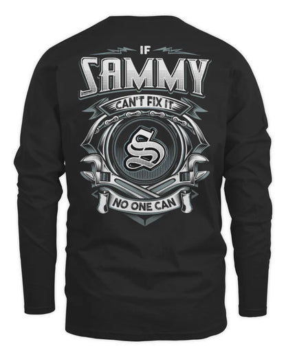 SAMMY AP81-K4-626 - Personalized Ahmed Quote Apparel “If Ahmed Can't Fix It, No One Can” - Men's Long Sleeved T-Shirt - Black