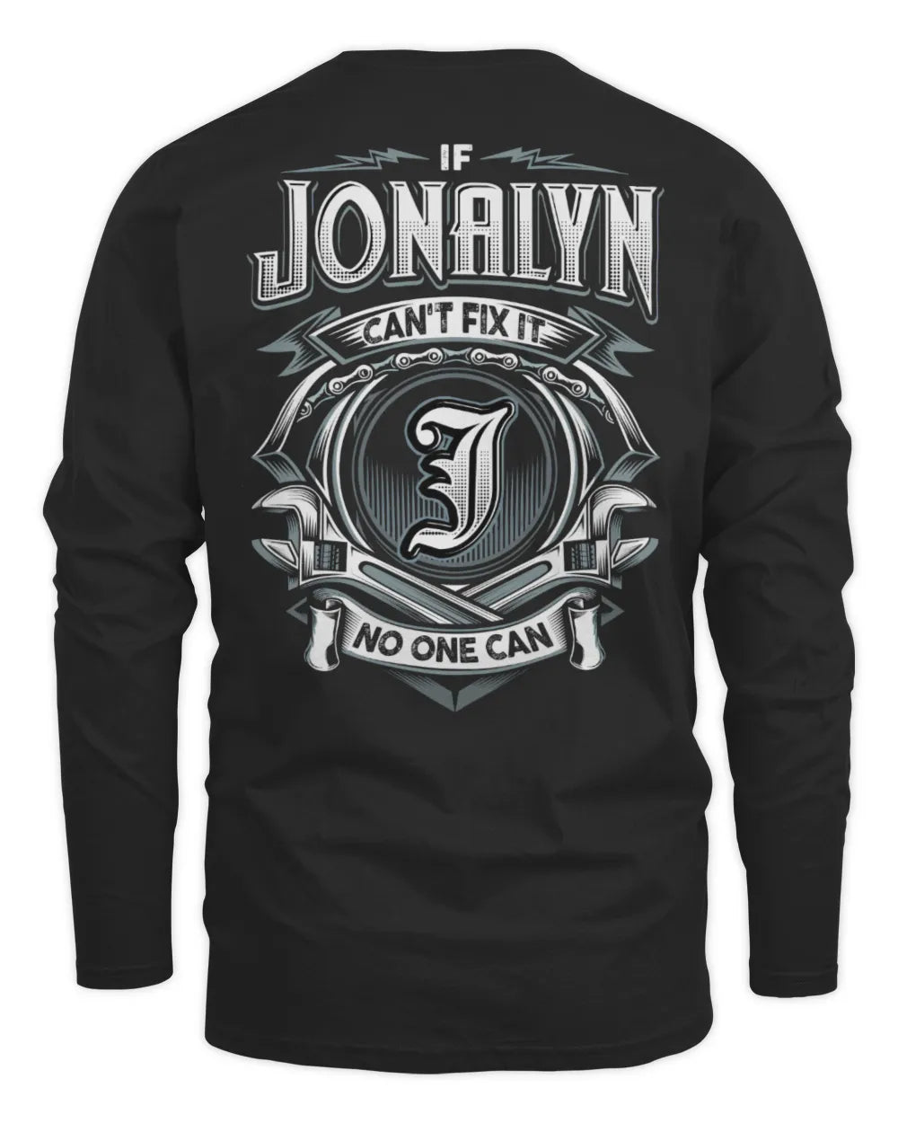 JONALYN AP81-K4-626 - Personalized Ahmed Quote Apparel “If Ahmed Can't Fix It, No One Can” - Men's Long Sleeved T-Shirt - Black